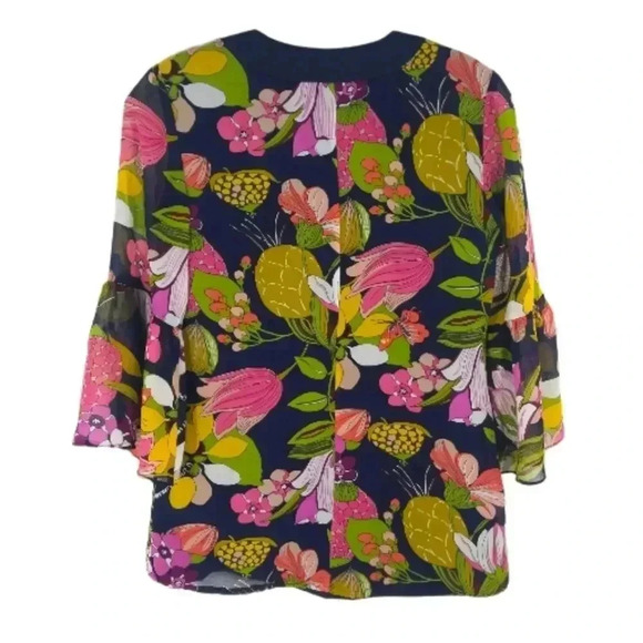 {Trina Turk} Retro Floral Print Blouse - Picture 3 of 13